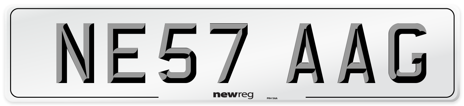 NE57 AAG Number Plate from New Reg